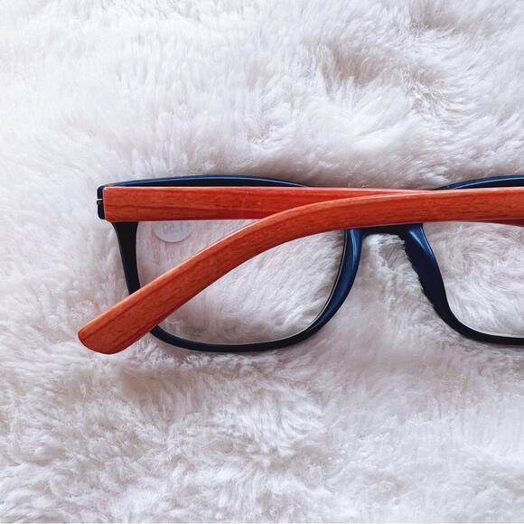 Owen Blue with Orange Wood Reader Glasses - Picture 10 of 11